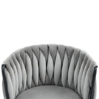 Samtweicher Bürostuhl, 360° drehbar,  Höhenverstellbar, Grau(m-6)