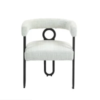 Set aus 2 Chenille Esszimmerstuhl mit runder Rückenlehne, Beige(m-9)