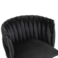 Set aus 2 Modernes luxuriöses Samt-Esszimmerstuhl, für Esszimmer, Wohnzimmer und Schlafzimmer, Schwarz(m-6)