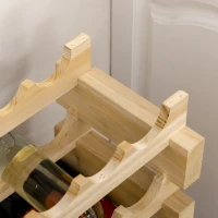 HOMCOM Raft pentru Sticle din Lemn de Brad cu 6 Rafturi pentru 72 de Sticle, 114x28x85 cm, Lemn Natural(m-14)