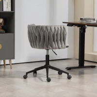 Samtweicher Bürostuhl, 360° drehbar,  Höhenverstellbar, Grau(m-5)