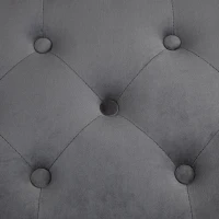 Banc de rangement en velours rembourré, grand espace de rangement, Gris foncé(m-6)