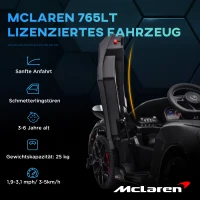 AIYAPLAY Kinder Elektrische Auto met Vleugeldeuren, Afstandsbestuurbaar, Zachte Start en LED-verlichting, Zwart(m-4)
