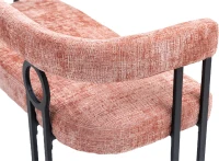 Divanetto con schienale arrotondato in Chenille, design moderno, Rosa(m-8)