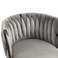 Set aus 2 Modernes luxuriöses Samt-Esszimmerstuhl, für Esszimmer, Wohnzimmer und Schlafzimmer, Grau(m-6)