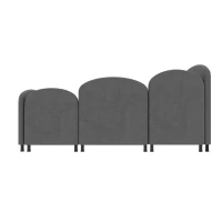 Sofa-Bett mit Schubladen und Samtbezug, Blumenform, 90x200 cm, für Schlafzimmer und Wohnzimmer, Dunkelgrau(m-7)