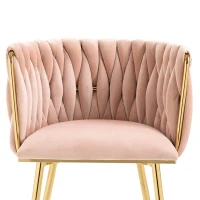 Set aus 2 Modernes luxuriöses Samt-Esszimmerstuhl, für Esszimmer, Wohnzimmer und Schlafzimmer, Rosa(m-8)