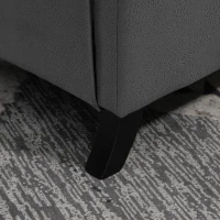 HOMCOM Wingback Recliner Chair for Home Theater, Button Tufted Microfibre Cloth Reclining Armchair with Leg Rest, Deep Grey(m-9)