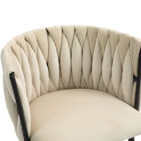 Set aus 2 Modernes luxuriöses Samt-Esszimmerstuhl, für Esszimmer, Wohnzimmer und Schlafzimmer, Beige(m-6)