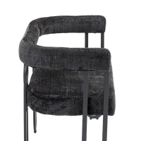 Doppelsofa mit abgerundeter Rückenlehne, Chenille-Stoff, modernes Design, Schwarz(m-6)