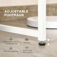 HOMCOM Computer Desk with 3-Tier Storage Shelves Writing Desk with Two Side Compartments for Home Office, Study, 115 x 55 x 75 cm, Oak Tone(m-6)