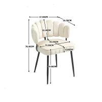Set aus 2 Samt Esszimmerstuhl mit runder Rückenlehne, gehören für Esszimmer, Wohnzimmer en Büro,  Elfenbein(m-3)