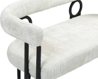 Sofá doble con respaldo redondeado, tela de chenilla, diseño moderno, Beige(m-7)