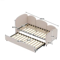 Lit de jour avec tiroirs, pour chambre d'enfant et salon, 90x200 cm, Rose(m-3)