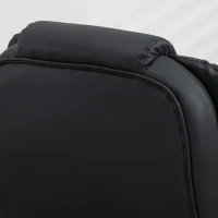 HOMCOM® directiestoel met massagefunctie bureaustoel kantoorstoel gaming stoel massagestoel met warmtefunctie vibratie op 6 punten draaibaar zwart(m-11)