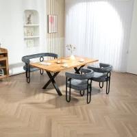 Divanetto con schienale arrotondato in Chenille, design moderno, Grigio(m-5)