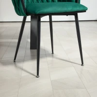 Set di 2 sedie da pranzo moderne in velluto, design intrecciato, Smeraldo(m-7)