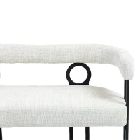 Sofá doble con respaldo redondeado, tela de chenilla, diseño moderno, Beige(m-6)