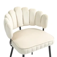 Set aus 2 Samt Esszimmerstuhl mit runder Rückenlehne, gehören für Esszimmer, Wohnzimmer en Büro,  Elfenbein(m-6)