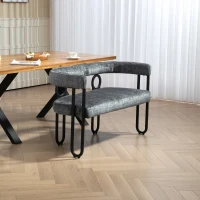 Doppelsofa mit abgerundeter Rückenlehne,Chenille-Stoff, modernes Design, Grau(m-4)