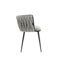 Set aus 2 Modernes luxuriöses Samt-Esszimmerstuhl, für Esszimmer, Wohnzimmer und Schlafzimmer, Grau(m-9)