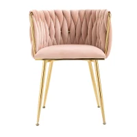 (lot de 2)Ensemble de chaises de salle à manger modernes en velours luxueux,pour salon et chambre à coucher, Rose(m-9)