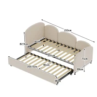 Sofa-Bett 90x200 cm Blumenform, ideal für Kinderzimmer und Wohnzimmer, Für Kinder, Beige(m-3)