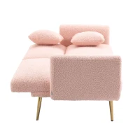 Divano Design 3 Posti, Divano Letto Regolabile, adatto a Soggiorno o Piccoli Spazi, Rosa(m-10)