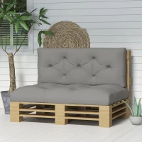 Outsunny 2 Seater Pallet Seat Cushions Back Pillows Replacement, Patio Chair Cushions Set for Indoor Outdoor, Light Grey(m-10)
