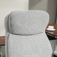 HOMCOM Ergonomische Bureaustoel, Draaibaar, met Kantelfunctie, Hoogteverstelbaar, Lichtgrijs(m-8)