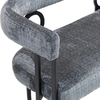 Divanetto con schienale arrotondato in Chenille, design moderno, Grigio(m-6)