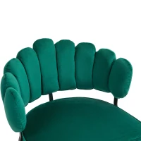 Ensemble de 2 chaises en velours avec dossier rond, pour salle à manger, salon ou chambre, Émeraude(m-6)