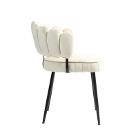 Set aus 2 Samt Esszimmerstuhl mit runder Rückenlehne, gehören für Esszimmer, Wohnzimmer en Büro,  Elfenbein(m-9)