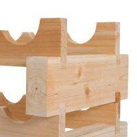 HOMCOM Raft pentru Sticle din Lemn de Brad cu 6 Rafturi pentru 72 de Sticle, 114x28x85 cm, Lemn Natural(m-9)