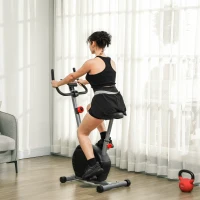 SPORTNOW Quiet Exercise Bike with 8-Level Magnetic Resistance and Heart Rate Sensor, for Home Gym, Grey and black(m-9)