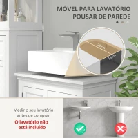 HOMCOM Móvel para Lavatório Pousar Móvel para Lavatório Moderno com Prateleira Ajustável e Portas Magnéticas 60x30x60 cm Branco(m-4)