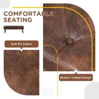 HOMCOM Banca de Capat de Pat cu Design cu Buton de Plus Banca Tapisata Otomana cu Picioare din Lemn pentru Dormitor Intrare Maro(m-5)