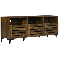 HOMCOM Comoda TV pentru televizoare cu diagonala de pana la 65'', consola TV cu sertar, usi si rafturi de depozitare pentru sufragerie, dormitor, maro rustic(m-10)