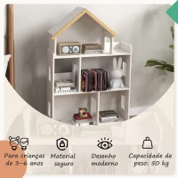 ZONEKIZ Estante para Crianças Organizador Infantil de 3 Níveis para Brinquedos 65x25x108,5 cm Branco(m-5)