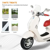 HOMCOM Motocicleta Jucarie Licenta Oficiala Vespa, Roz(m-6)