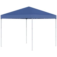 Outsunny Gazebo da Giardino Pieghevole con Corde e Picchetti Blu(m-10)