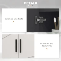 Kleankin Dulap Baie pe Podea – Pentru Chiuveta, Cu Usi Duble & Picioare(m-6)