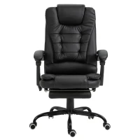 Vinsetto Schreibtischstuhl mit 7 Massagepunkten, höhenverstellbarer Drehstuhl mit integrierter Fußstütze, 67 x 79 x 111-121 cm(m-12)