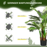 HOMCOM Sztuczna Palma, 1 m, Realistyczne Gałęzie, Roślina Dekoracyjna, Plastik, z Doniczką, Brązowo-Zielona(m-6)