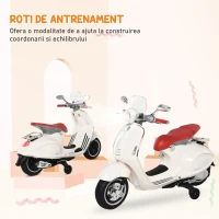 HOMCOM Motocicleta Jucarie Licenta Oficiala Vespa, Roz(m-7)
