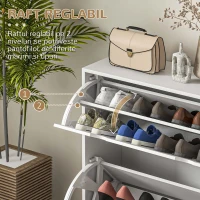 HOMCOM Dulap Pantofi ingust – 2 Usi Rabatabile, Model Decorativ(m-5)