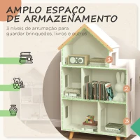 ZONEKIZ Estante para Crianças Organizador Infantil de 3 Níveis para Brinquedos 65x25x108,5 cm Branco(m-4)