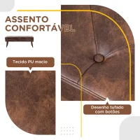 HOMCOM Banco de Pé de Cama Multifuncional Clássico Banco Dormitório com Pés de Madeira e Assento Acolchoado 114x38x42 cm Marrom(m-5)