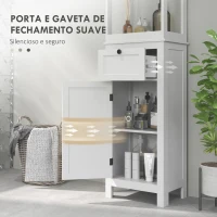 HOMCOM Coluna Casa de Banho Móvel Casa de Banho com Gaveta Porta Prateleira Ajustável e 2 Compartimentos  40x30x165 cm Branco(m-6)