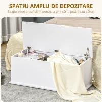 HOMCOM Cutie de Depozitare din Lemn, Moderna si Multifunctionala, pentru Camera, Intrare, Alb(m-4)